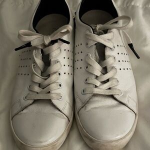 Esley Black and White Leather Sneakers